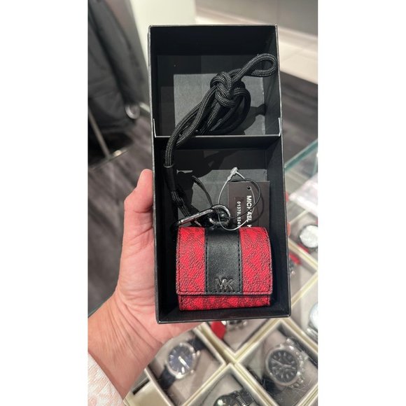 Michael Kors AirPod Lanyard Case for Apple AirPods Pro Chili - Picture 2 of 8